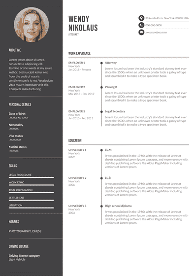 Attorney Resume Example Resume Example