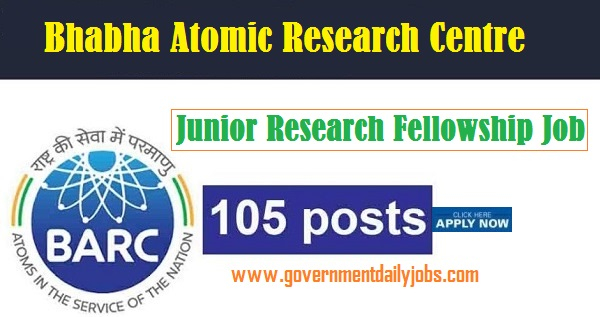 BARC JRF RECRUITMENT 2021 FOR 105 JRF POSTS Last Date Exteded