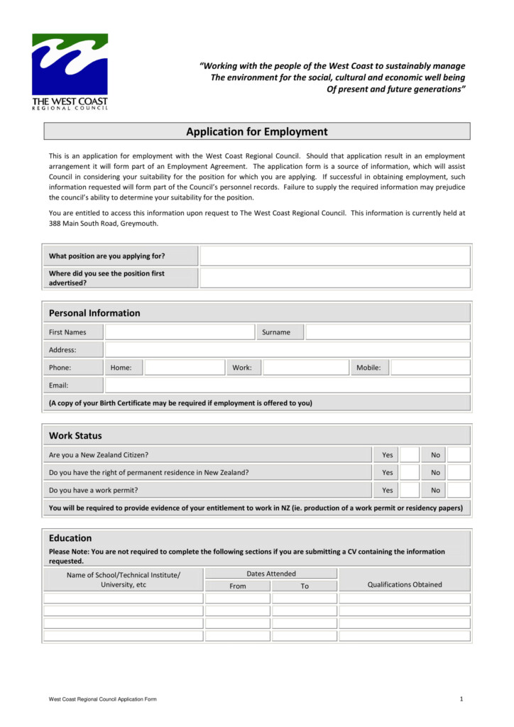Employment Application Form 14 Examples Format Pdf Examples