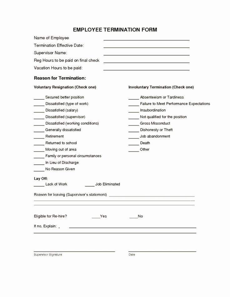 Employment Termination Form Template Beautiful Employee Termination 