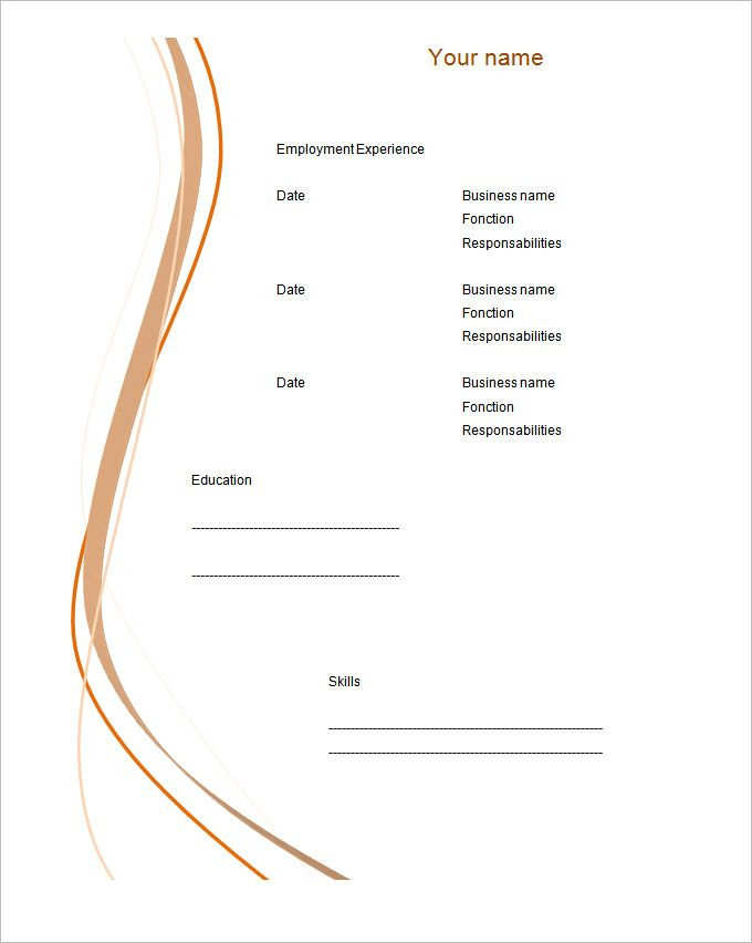 Free Blank Cv Template Download 4 TEMPLATES EXAMPLE TEMPLATES