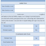 Printable Sample Liability Release Form Template Form caregiver