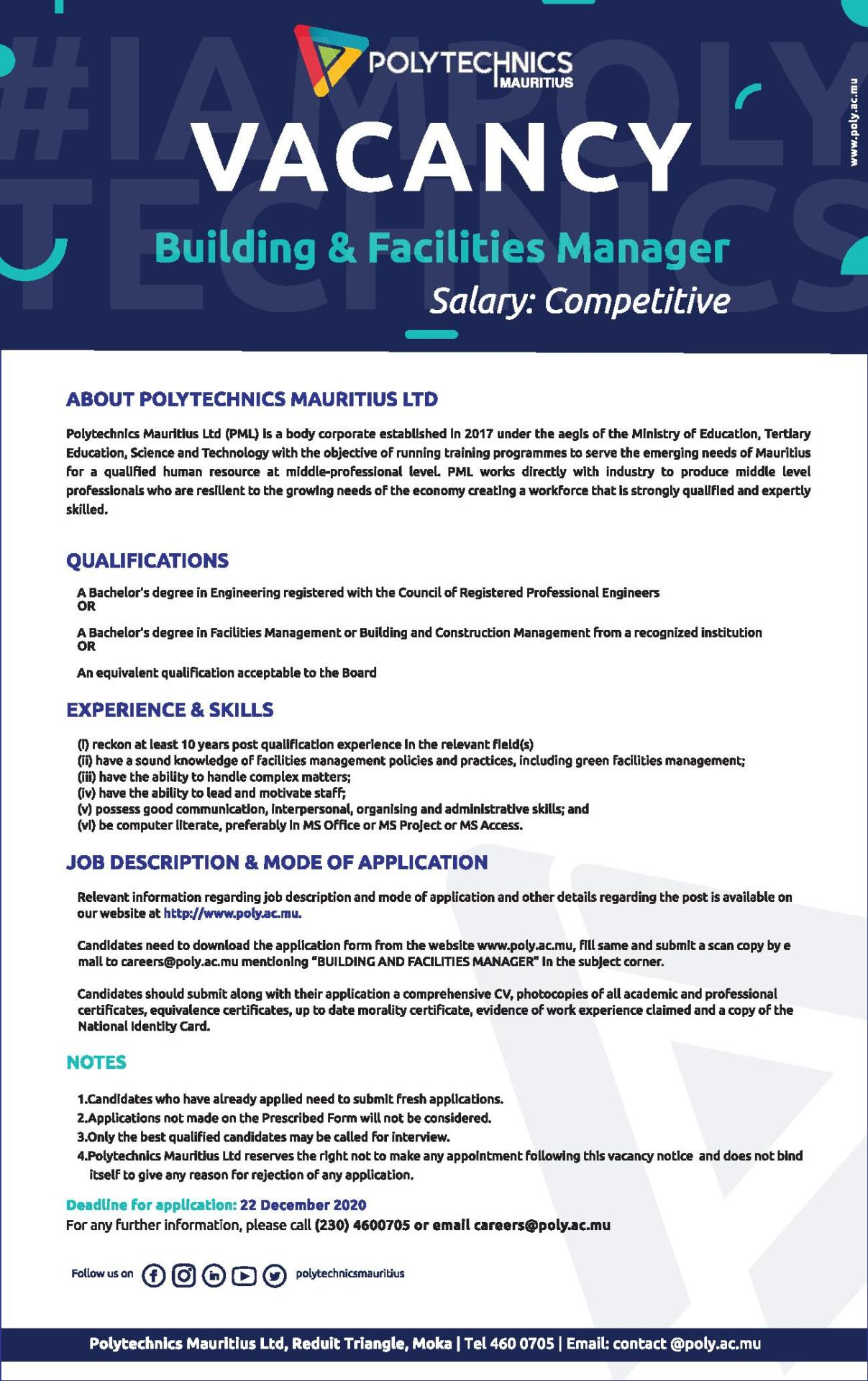 PSC Job Vacancy Mauritius My 2021 Resolution Adopt Habits Of High