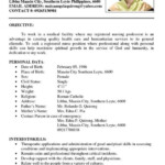 Sample Resume Registered Nurse Philippines RESUMESDESIGN Sample