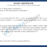 Study Certificate Study Certificate Format Application Letter Form