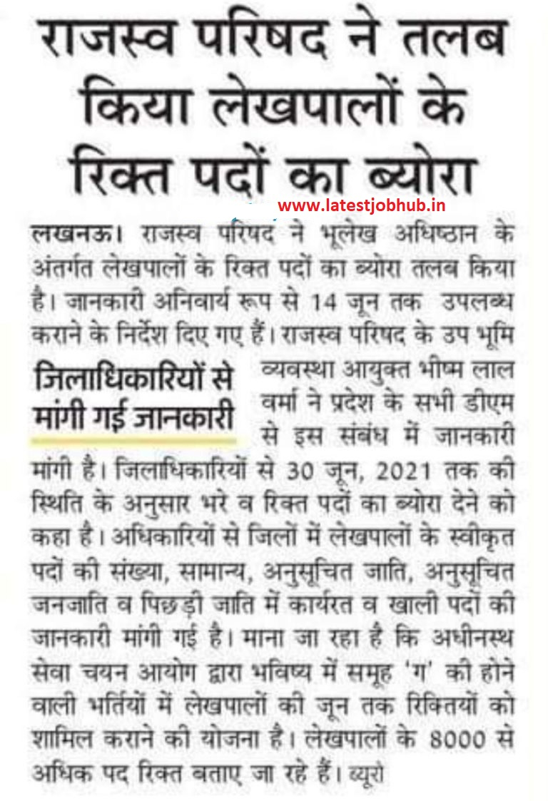 UP Lekhpal Cut Off Marks 2021 Chakbandi Lekhpal Cutoff List