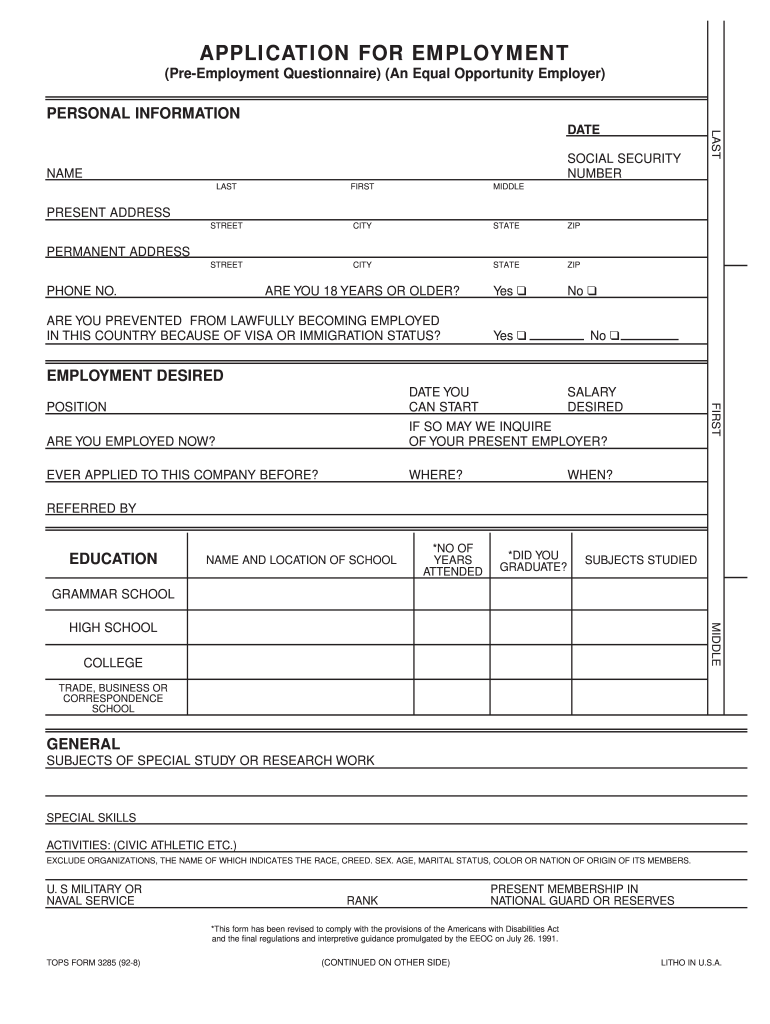 Application Fill Online Printable Fillable Blank PdfFiller