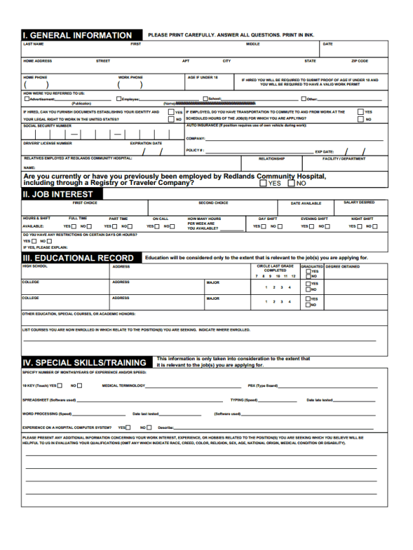 Beginner s Tips To Find Redlands Community Hospital Job Application Form