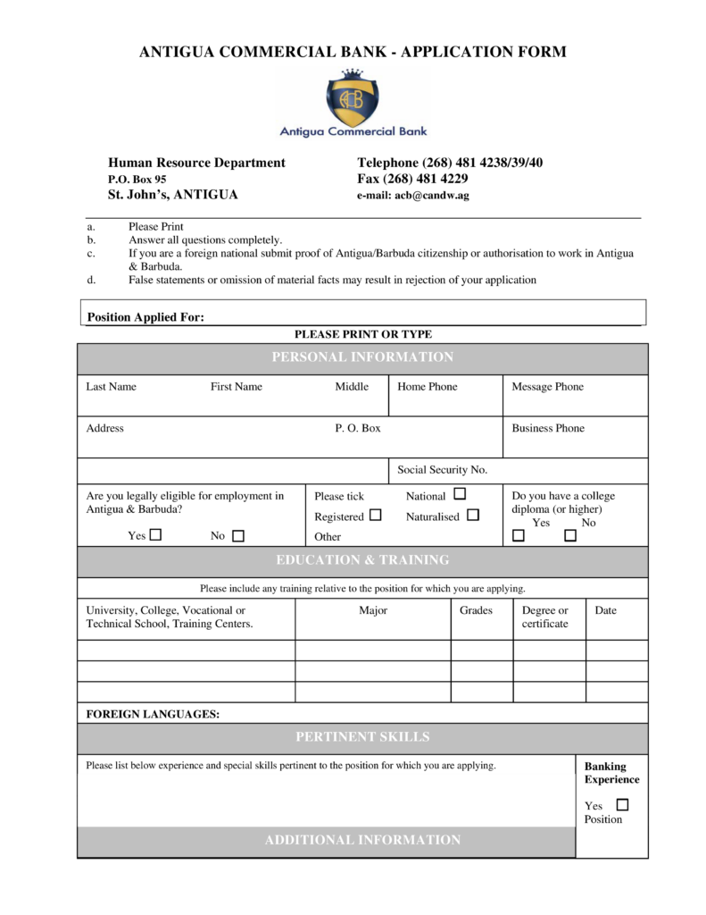 Commercial Bank Job Application Form How To Create A Commercial Bank 
