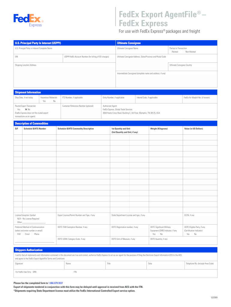 Fedex Custom Form Fill Out Sign Online DocHub