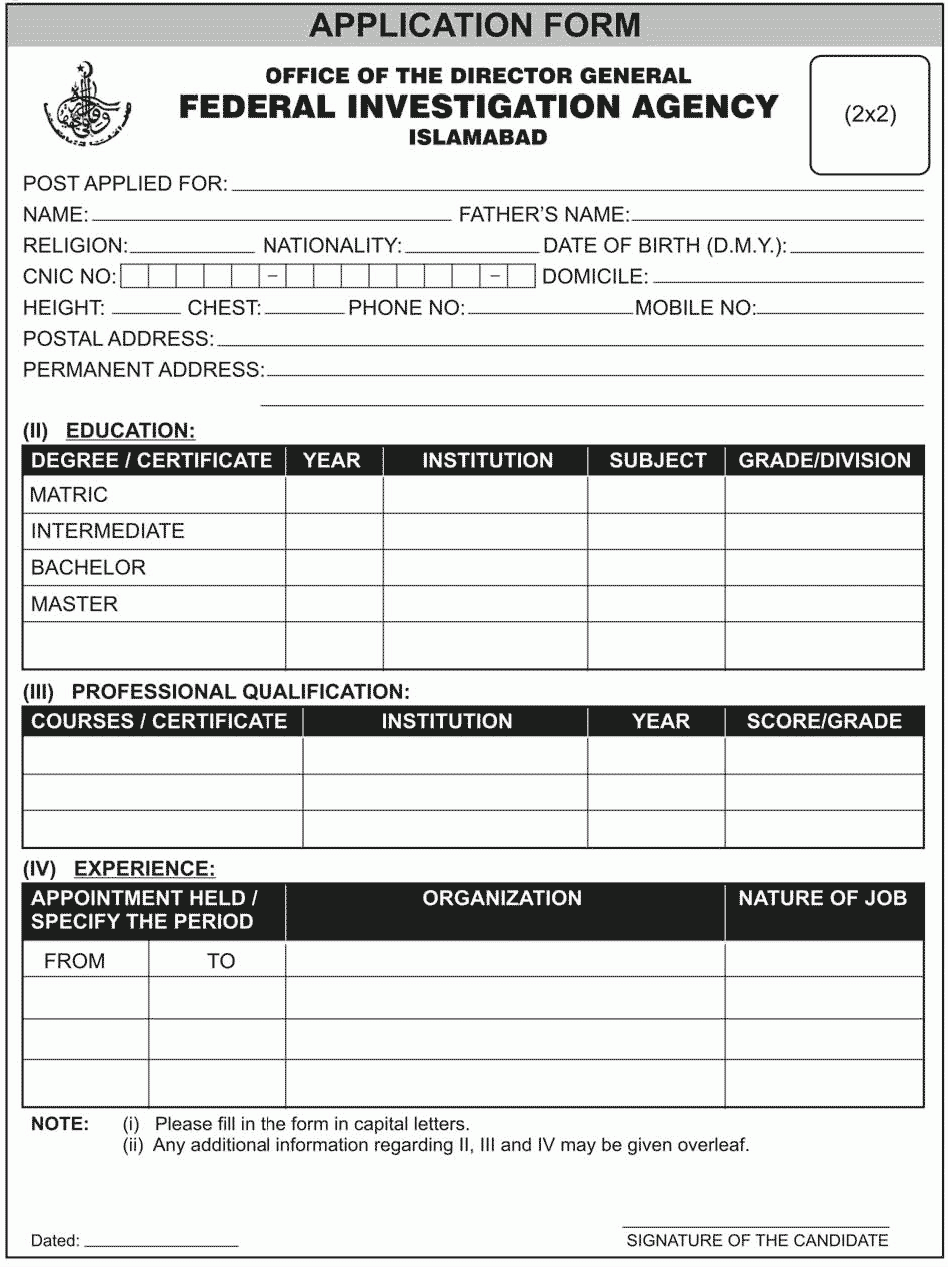 FIA Invited Job Applications For 770 Vacant Posts Pakistan Hotline