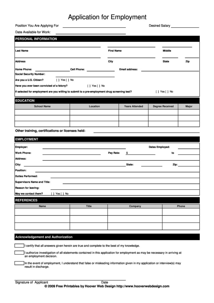 Job Application Form In 2020 Employment Application Job Application 