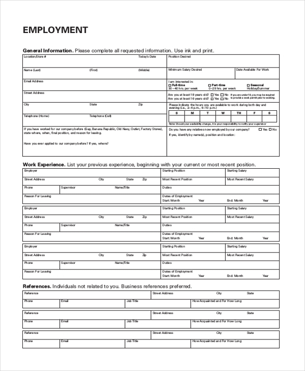 Old Navy Job Application Form 2023 Applicationforms