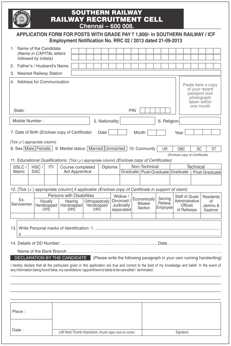 Online Application Rrb Online Application