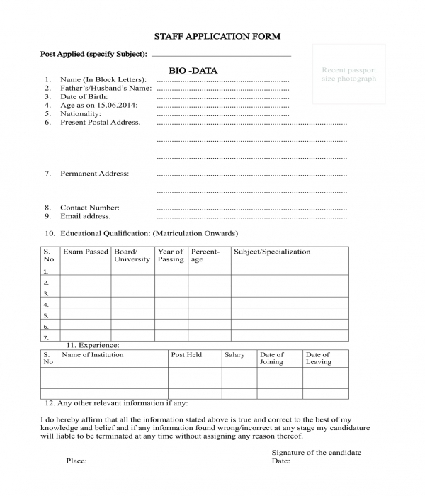 Printable Biodata Form Philippines Excel Bio Data Form Templates For