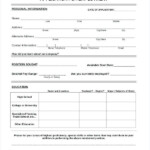 Printable Pdf Employment Application Template Google Search