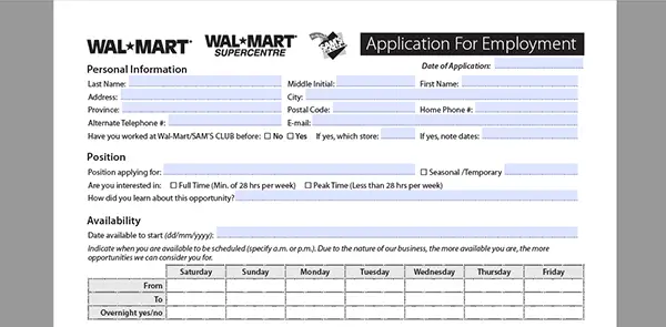 Sam s Club Job Application JobApplications Adobe PDF Apply Online