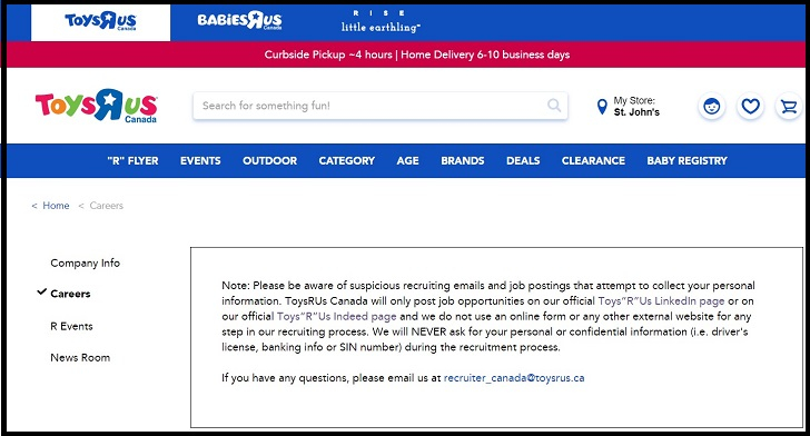 Toys R Us Job Application Online Form Careers Canada Job Applications